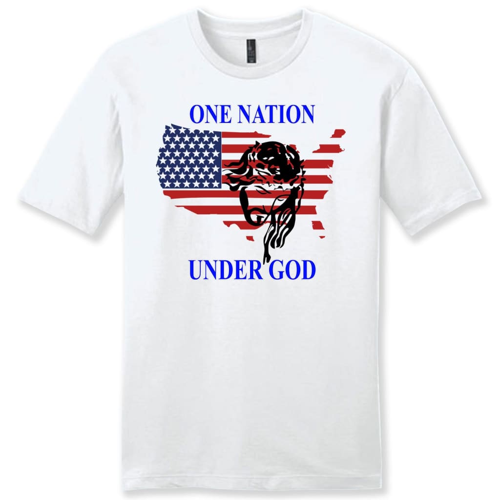 One nation under God mens Christian t-shirt White / S