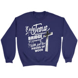 Only Jesus could build a bridge to heaven Christian sweatshirt Purple / S