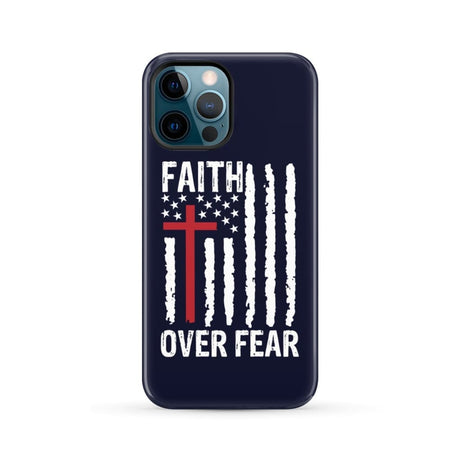 Patriotic Christian phone cases: Faith over fear American flag case iPhone 12 Pro Max / Tough
