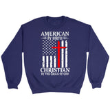 Patriotic Christian sweatshirts: American by birth Christian by the grace of God sweatshirt Purple / S