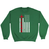 Patriotic sweatshirts: Jesus word cross with American flag Christian sweatshirt Irish Green / S