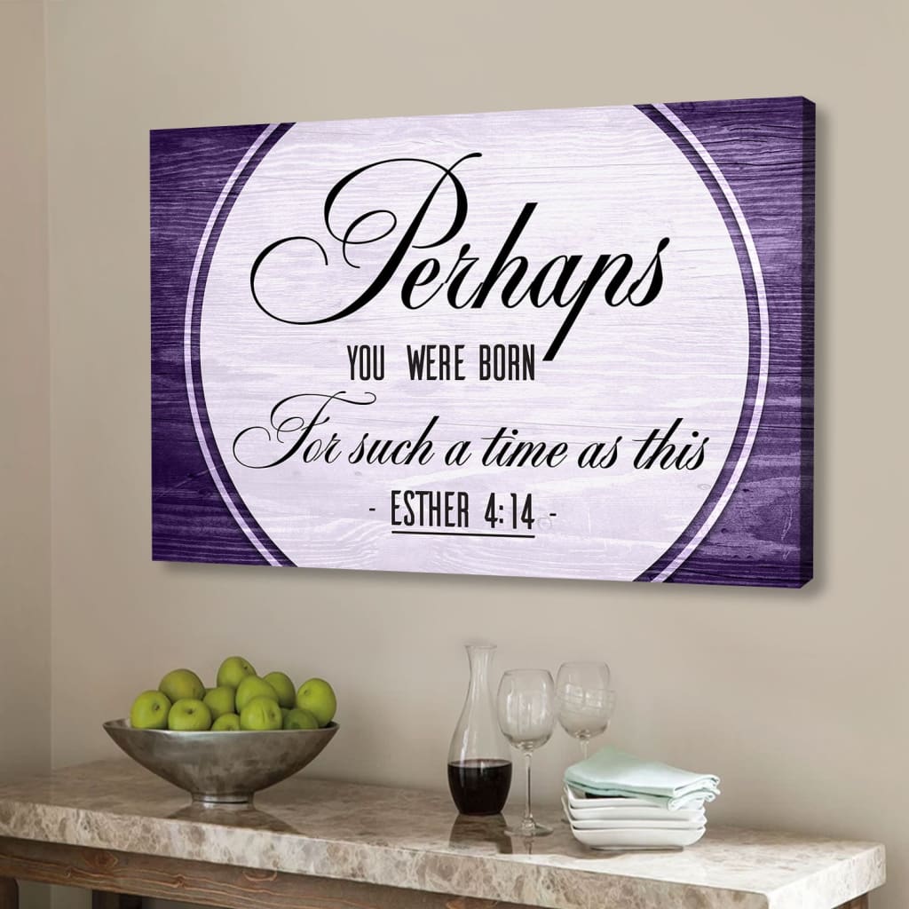 Inspirational Bible verse canvas: Esther 4:14, perfect for faith-filled home decor.