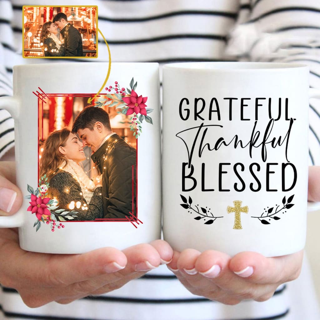 Personalized custom mugs Grateful thankful blessed coffee mug