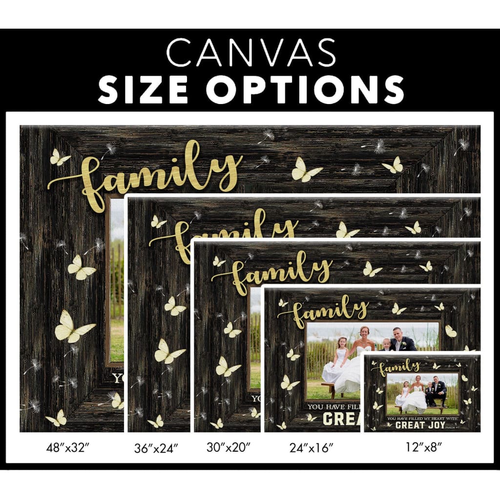 Customizable Christian wall art with "You Have Filled My Heart With Great Joy" and custom photo, great for religious gifts.