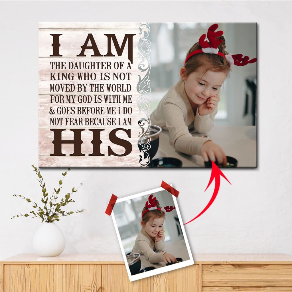 Personalized wall art: I am the daughter of a King custom canvas print