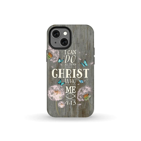 Philippians 4:13 I can do all things through Christ Bible verse phone case iPhone 13 Mini / Tough