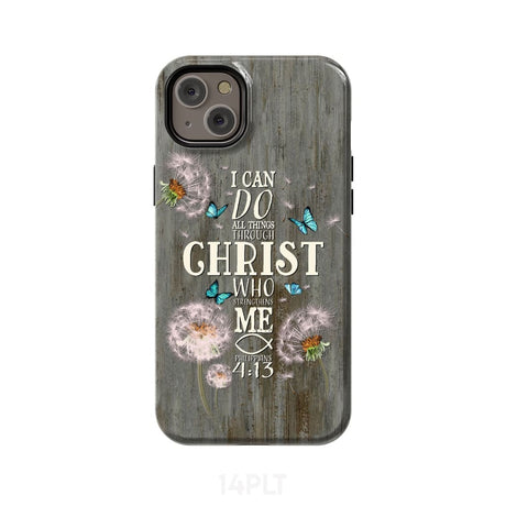 Philippians 4:13 I can do all things through Christ Bible verse phone case iPhone 14 Plus / Tough