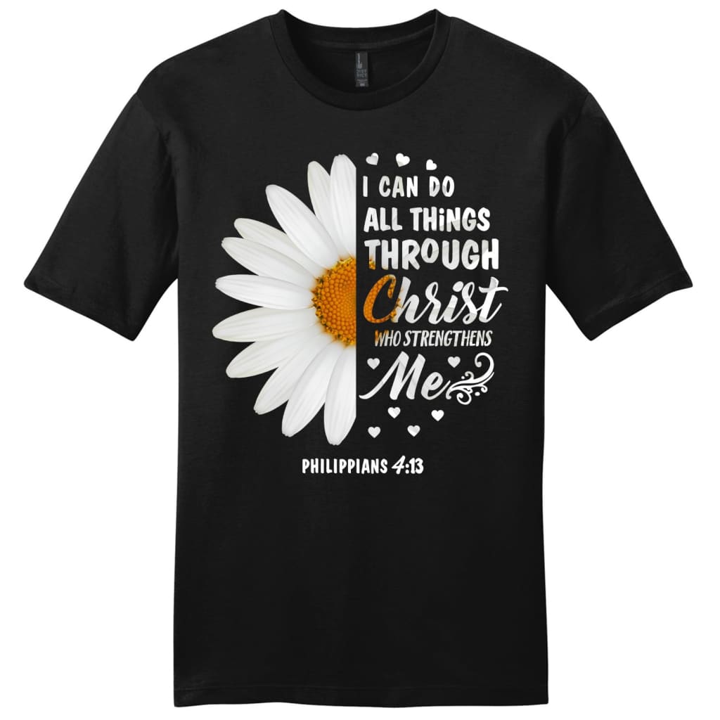 Philippians 4:13 I can do all things through Christ mens Christian t-shirt Black / S