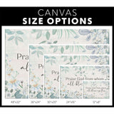 Christian decor canvas with the hymn 'Praise God from whom all blessings flow,' ideal for adding inspiration to your home / size options.