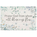 Christian home decor canvas with the hymn 'Praise God from whom all blessings flow,' timeless and uplifting Inspirational artwork.
