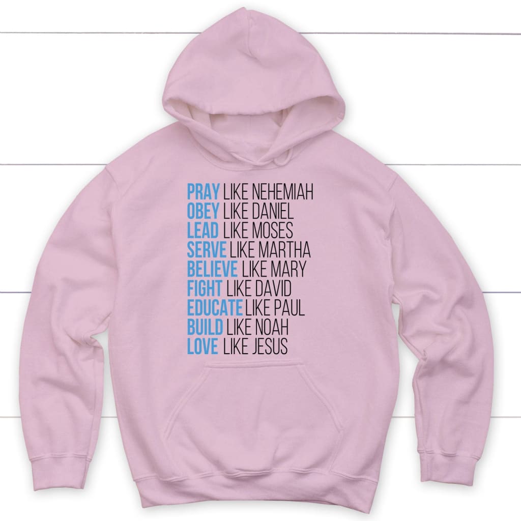 Pray like Nehemiah obey like Daniel hoodie Christian apparel hoodies Light Pink / S