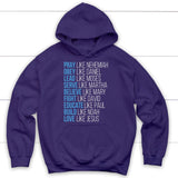Pray like Nehemiah obey like Daniel hoodie Christian apparel hoodies Purple / S