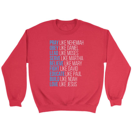 Pray like Nehemiah obey like Daniel sweatshirt Christian apparel sweatshirts Red / S