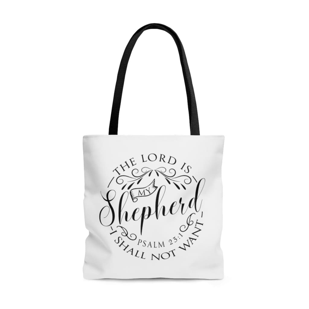 Psalm 23:1 the Lord is my shepherd tote bag Bible verse tote bags 13 x 13