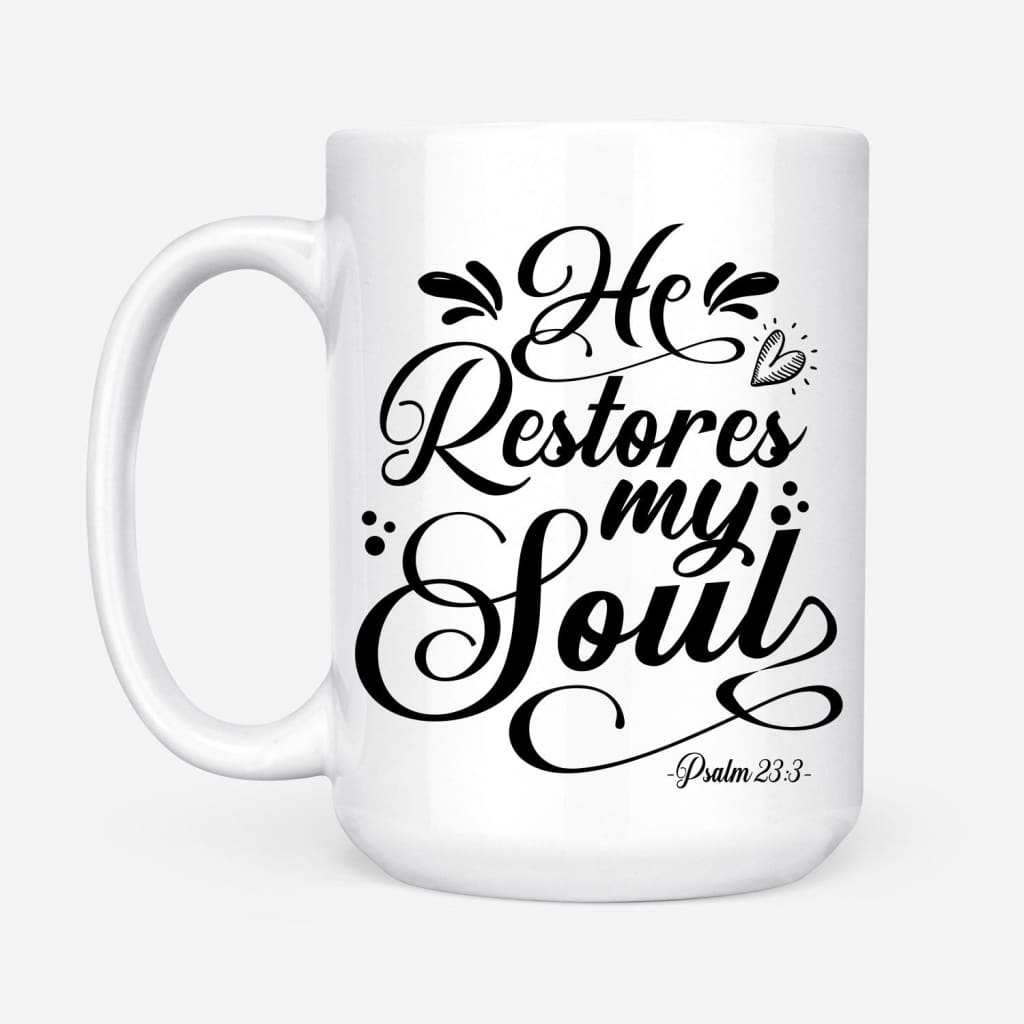 Glass Serving Pitcher with Handle - He Restores My Soul - Psalm 23