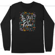 Psalm 46:10 Be still and know Wildflowers butterflies Christian long sleeve shirt Black / S