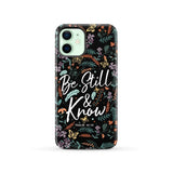 Psalm 46:10 Be still and know Wildflowers butterflies Christian phone case iPhone 12 / Tough