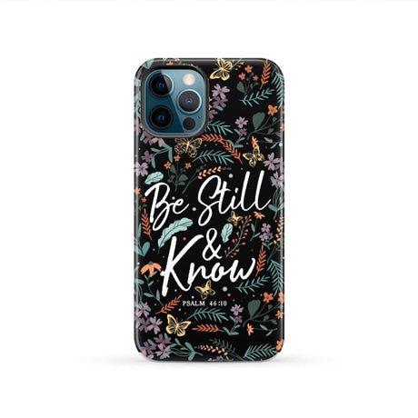 Psalm 46:10 Be still and know Wildflowers butterflies Christian phone case iPhone 12 Pro / Tough