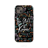 Psalm 46:10 Be still and know Wildflowers butterflies Christian phone case iPhone 14 Plus / Tough