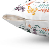 Psalm 46:10 Be still and know Wildflowers butterflies Christian pillow