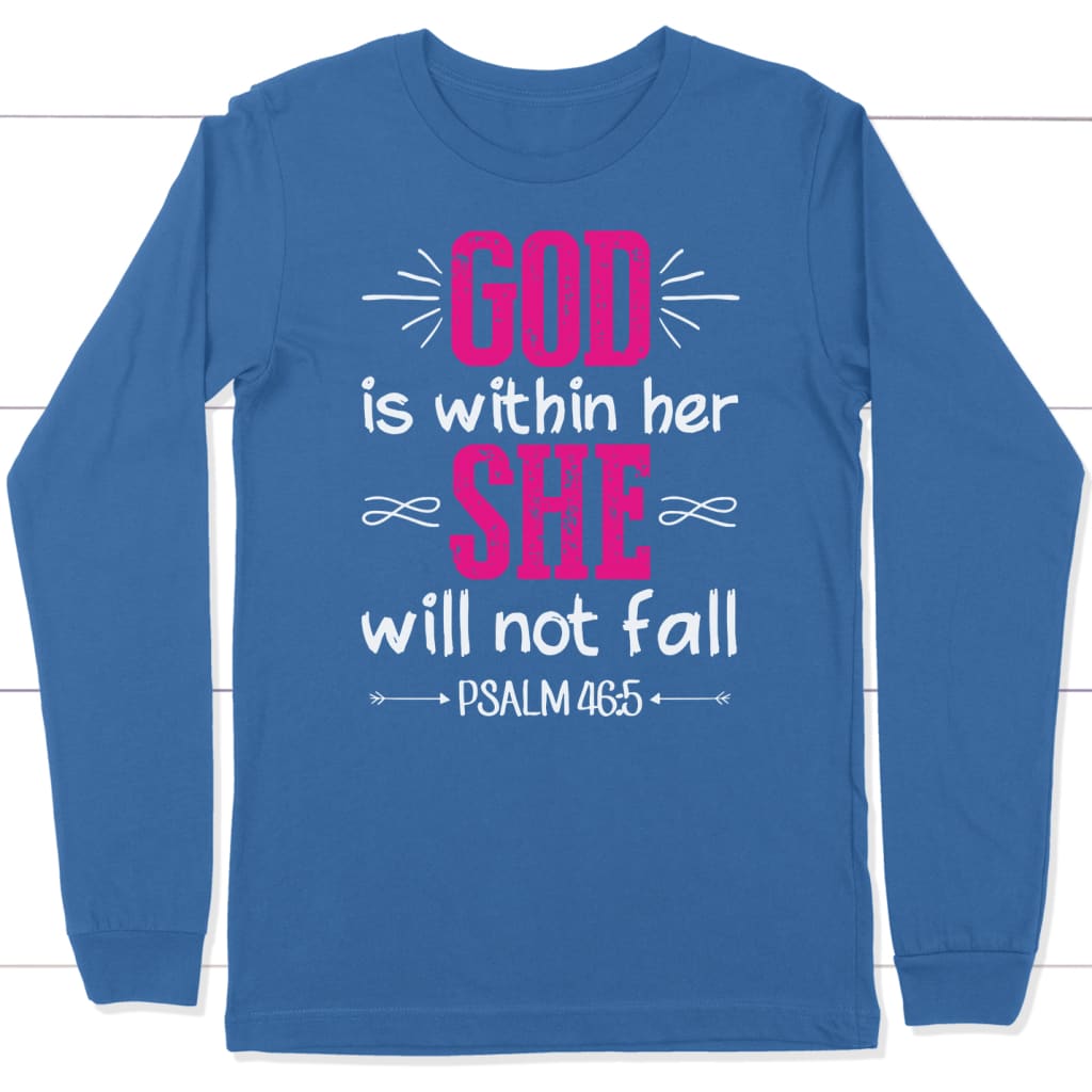 God Is Within Her She Will Not Fall Crewneck Sweatshirt - Fabrics Of Faith