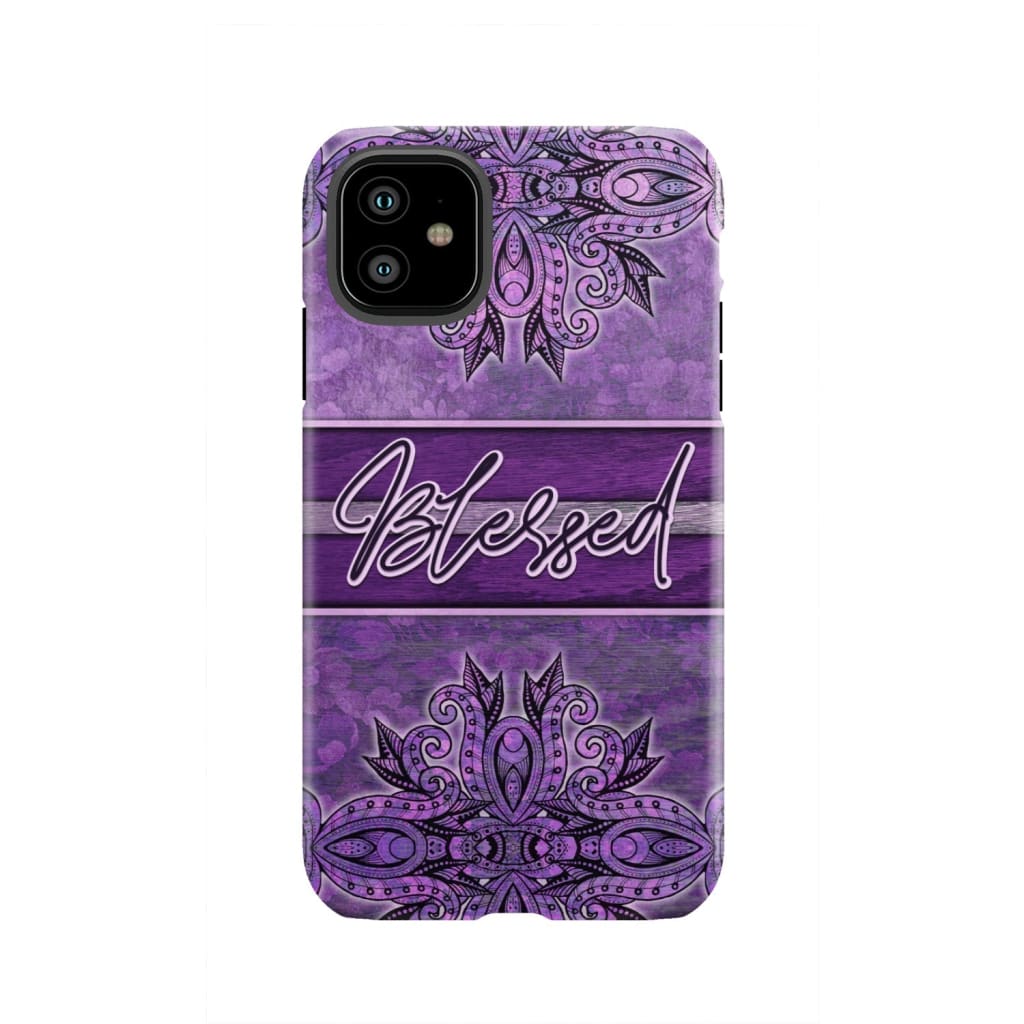 (Purple) Blessed phone case - Christian iPhone 11 / Tough
