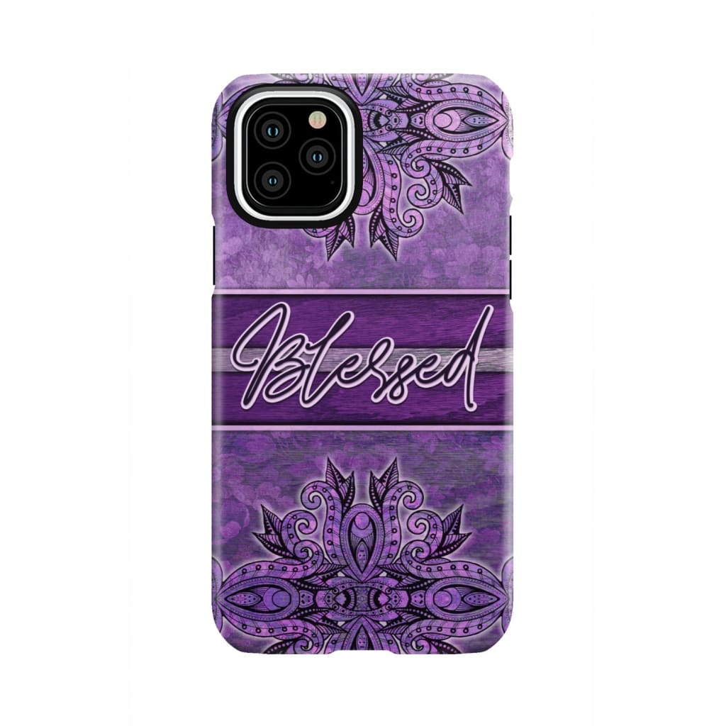 (Purple) Blessed phone case - Christian iPhone 11 Pro / Tough