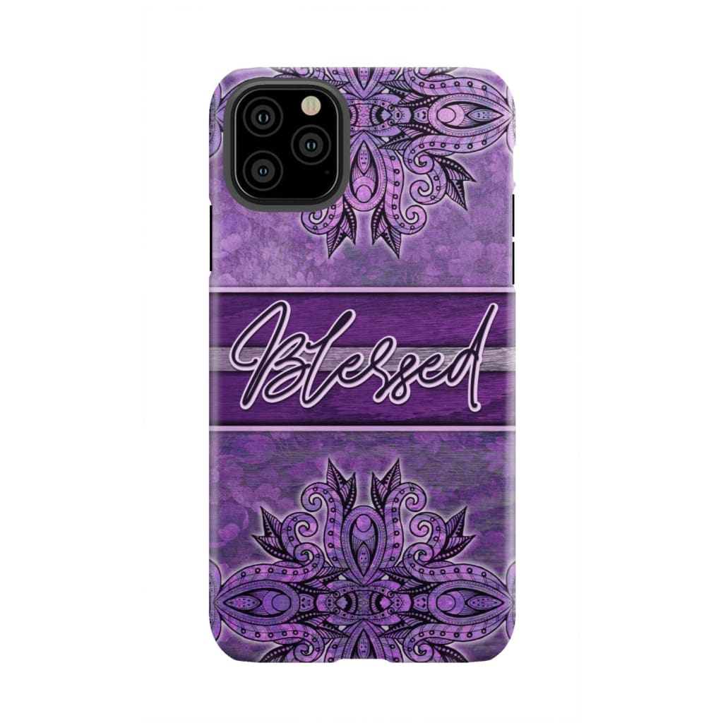 (Purple) Blessed phone case - Christian iPhone 11 Pro Max / Tough