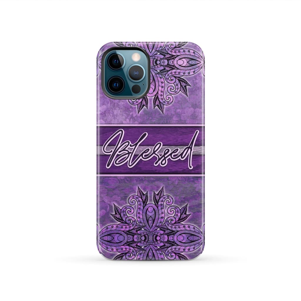 (Purple) Blessed phone case - Christian iPhone 12 Pro / Tough
