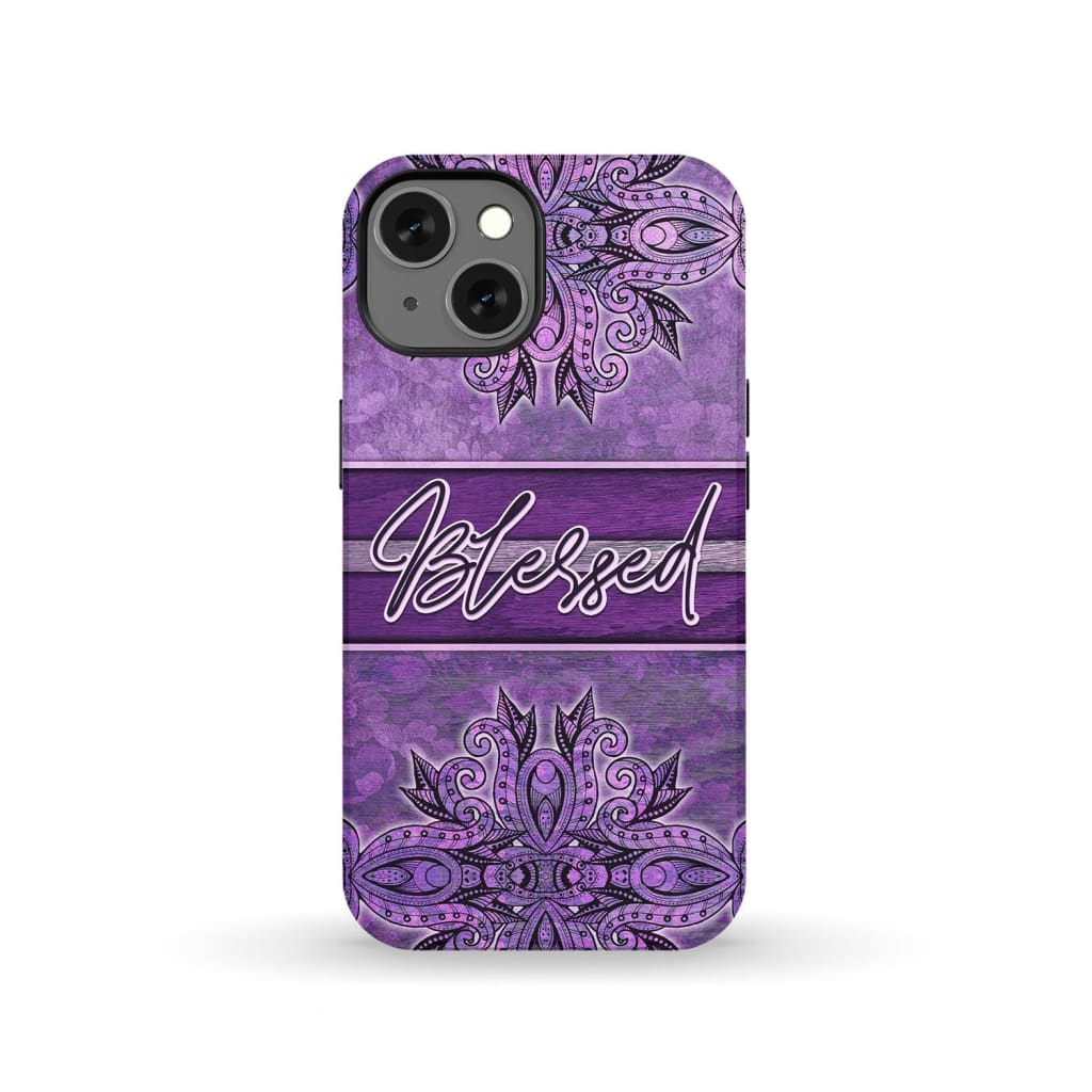 (Purple) Blessed phone case - Christian iPhone 13 / Tough
