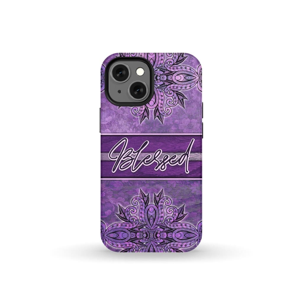 (Purple) Blessed phone case - Christian iPhone 13 Mini / Tough