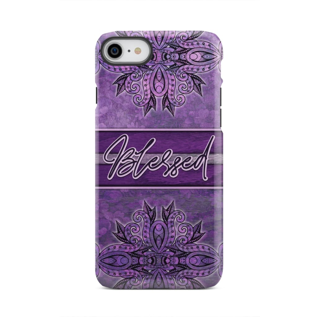 (Purple) Blessed phone case - Christian iPhone 7 / Tough