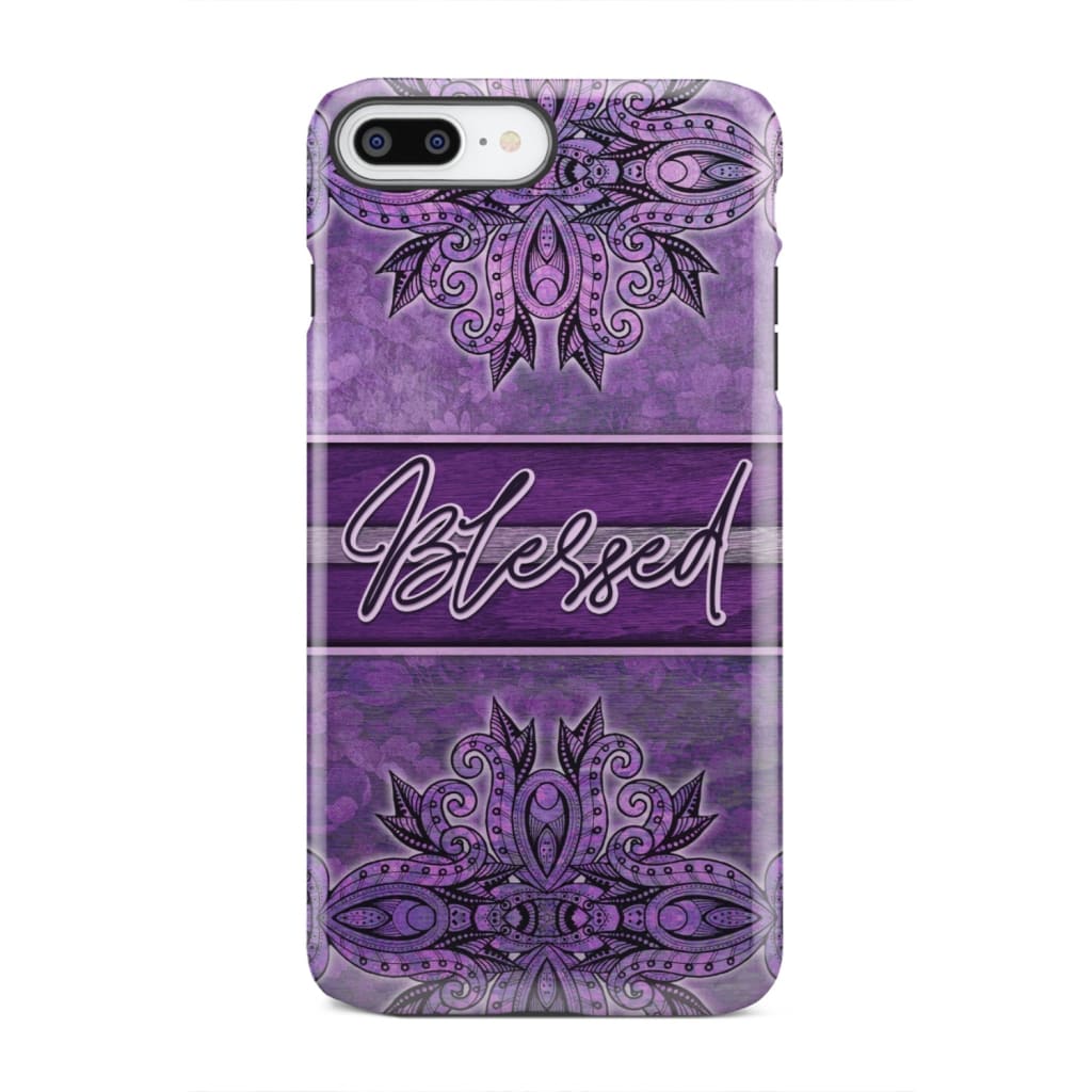 (Purple) Blessed phone case - Christian iPhone 7 Plus / Tough