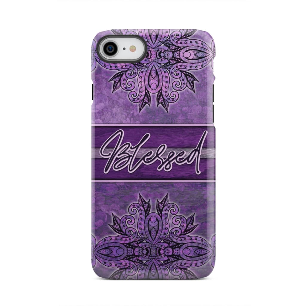 (Purple) Blessed phone case - Christian iPhone 8 / Tough