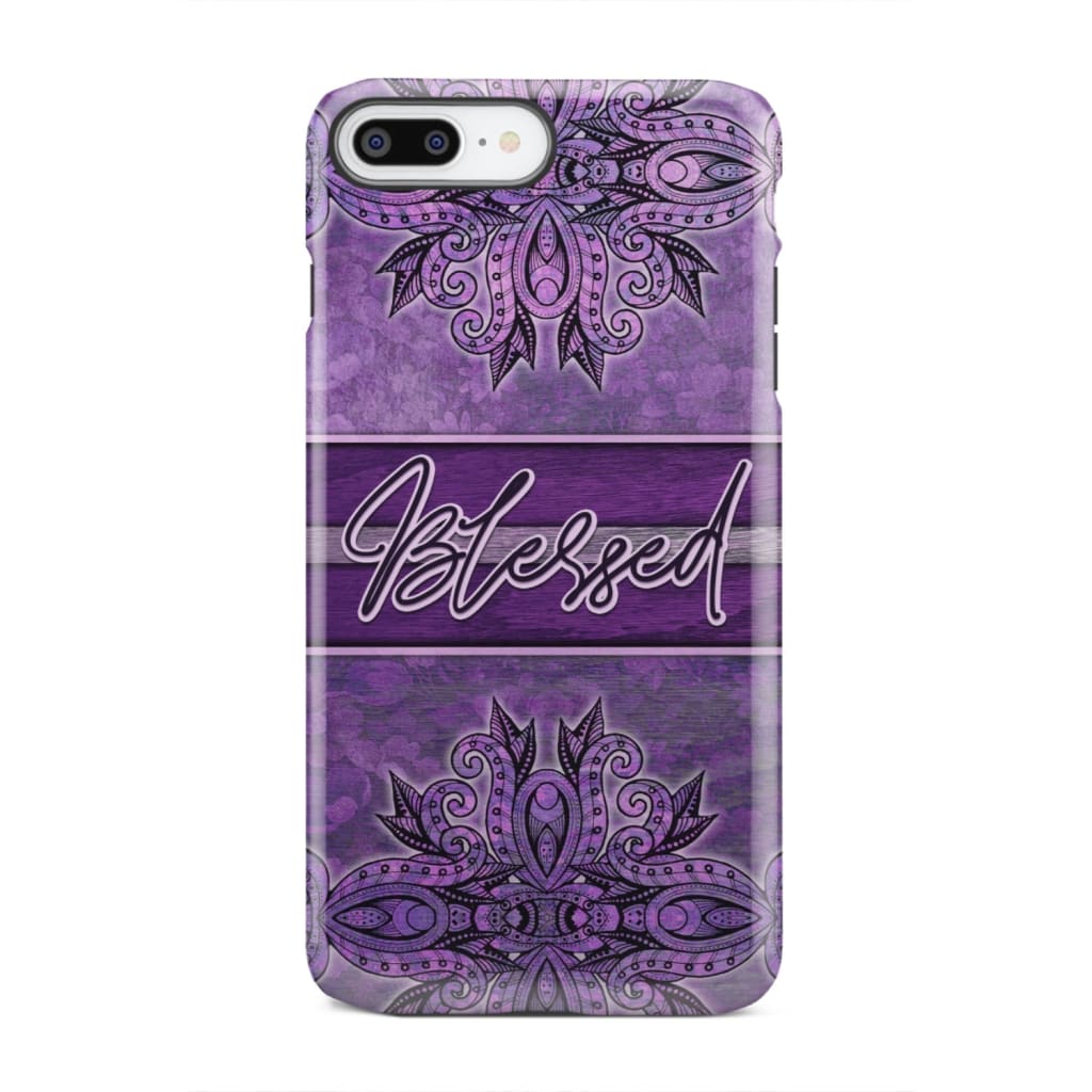 (Purple) Blessed phone case - Christian iPhone 8 Plus / Tough