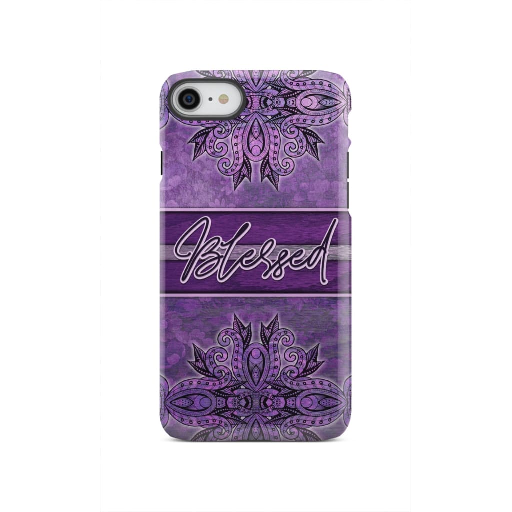 (Purple) Blessed phone case - Christian iPhone SE 2020 / Tough