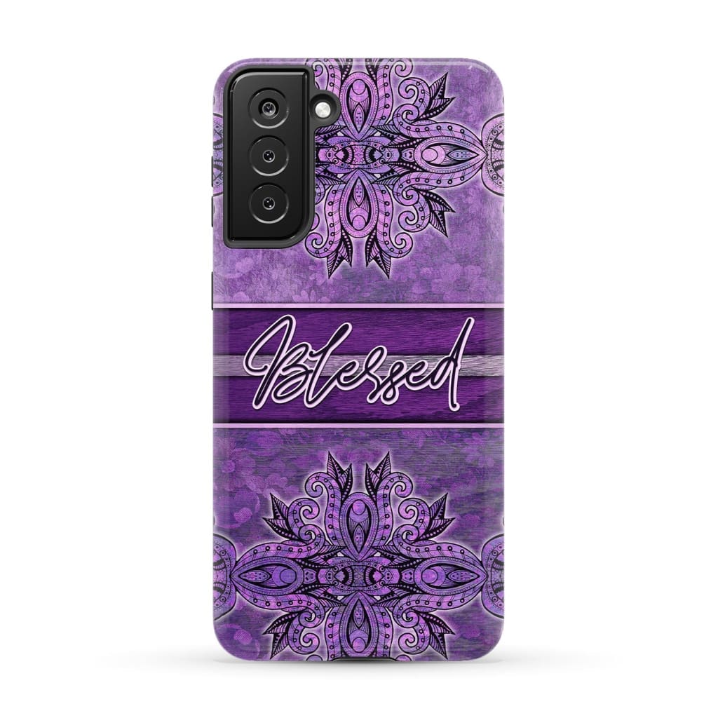 (Purple) Blessed phone case - Christian Samsung Galaxy S21 Plus / Tough