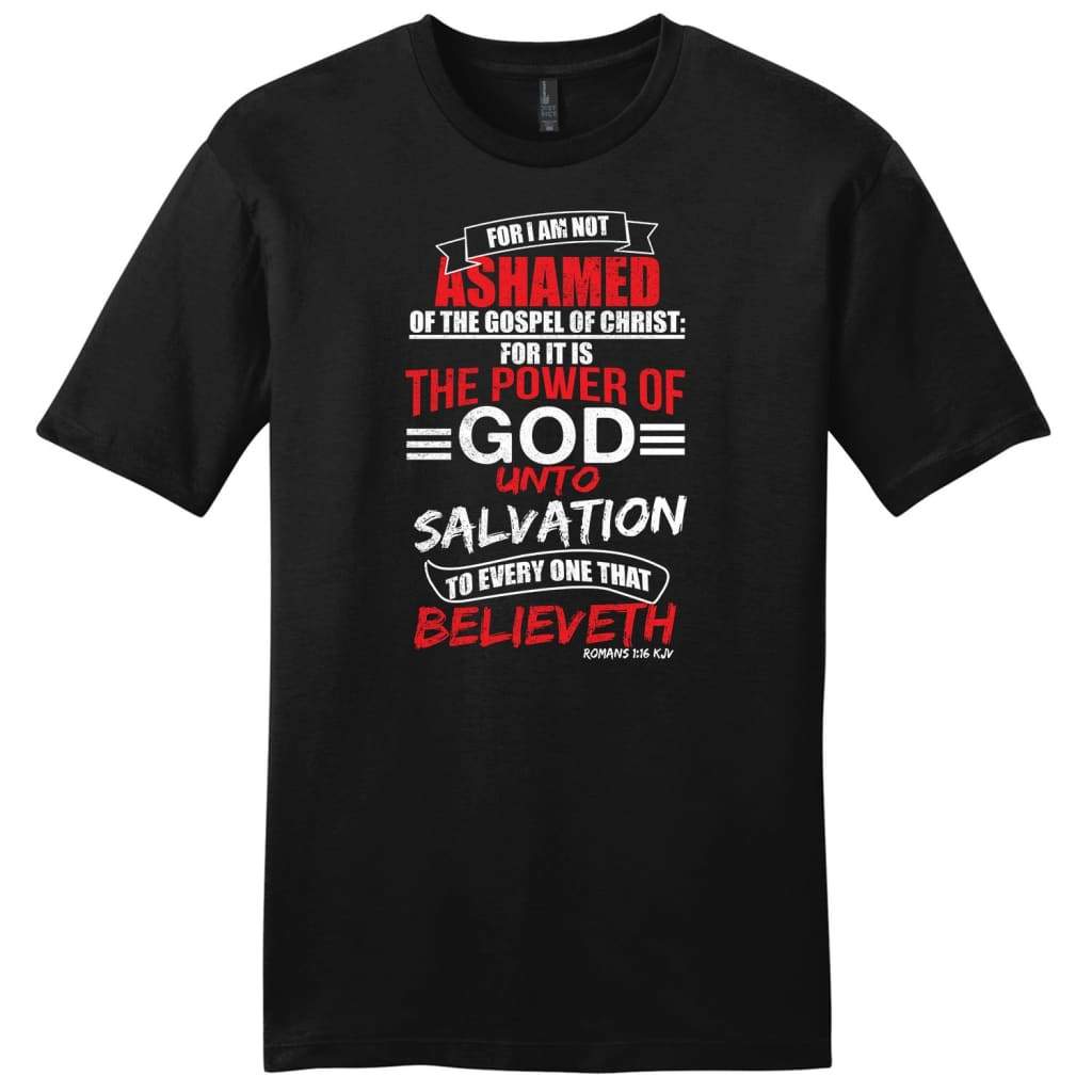 Romans 1:16 KJV mens Christian t-shirt Black / S