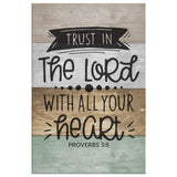 Inspirational wall art with Proverbs 3:5 Bible verse, "Trust In The Lord With All Your Heart," ideal Christian gift.