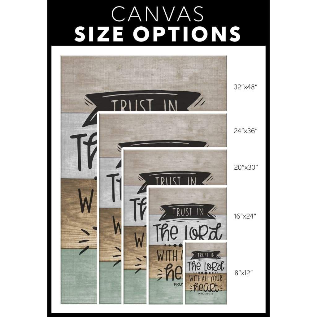 Faith-based canvas print with Proverbs 3:5, great religious gift for scripture-inspired home decor.