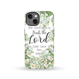 She confidently trusts the lord to take care of her Psalm 112:7 phone case iPhone 13 / Tough