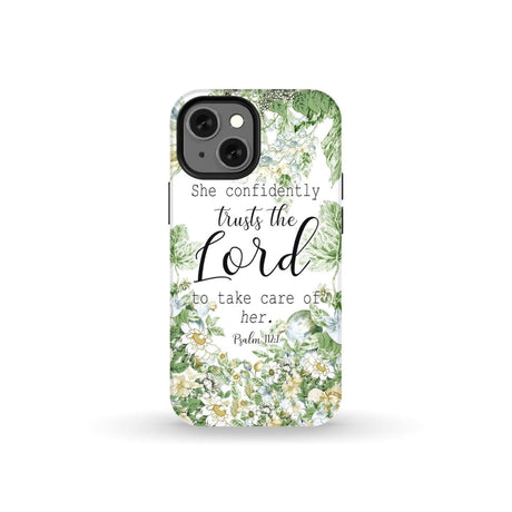She confidently trusts the lord to take care of her Psalm 112:7 phone case iPhone 13 Mini / Tough