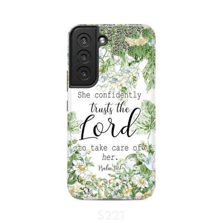 She confidently trusts the lord to take care of her Psalm 112:7 phone case Samsung Galaxy S22 / Tough
