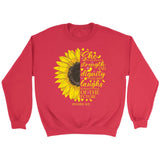 She is clothed with strength and dignity Proverbs 31:25 Sunflower Christian sweatshirt Red / S