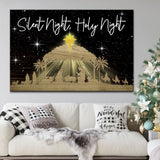 Silent night holy night Jesus born Christmas wall art canvas Christian gifts