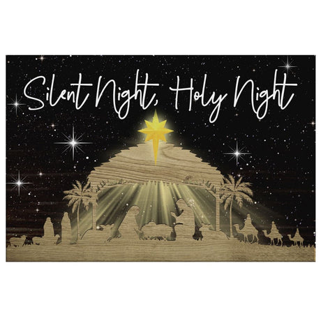 Silent night holy night Jesus born Christmas wall art canvas Christian gifts