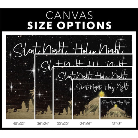 Silent night holy night Jesus born Christmas wall art canvas Christian gifts