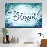 Simply blessed canvas wall art - Christian Wall Art Teal / 12 x 8