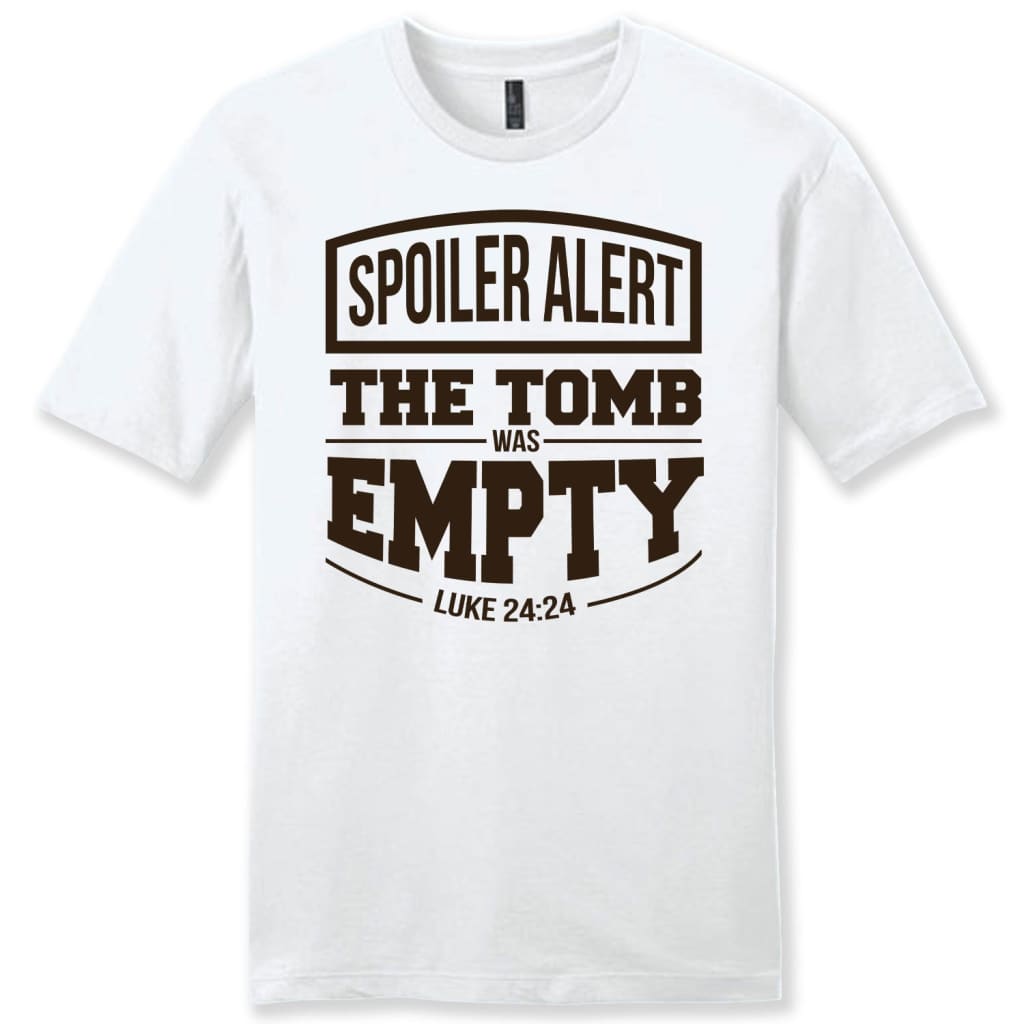 Spoiler Alert The Tomb Was Empty Easter Men’s Christian T-shirt White / S