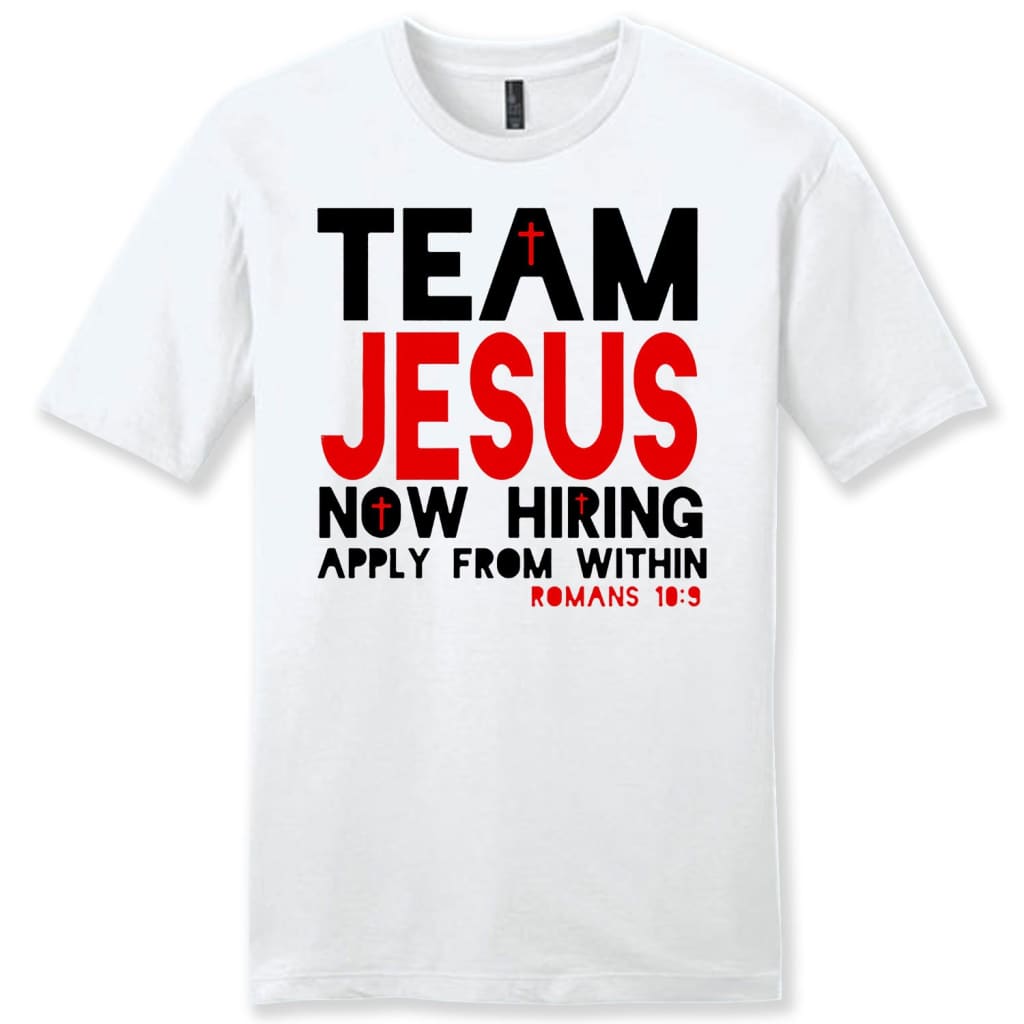 Team Jesus now hiring apply from within mens Christian t-shirt White / S